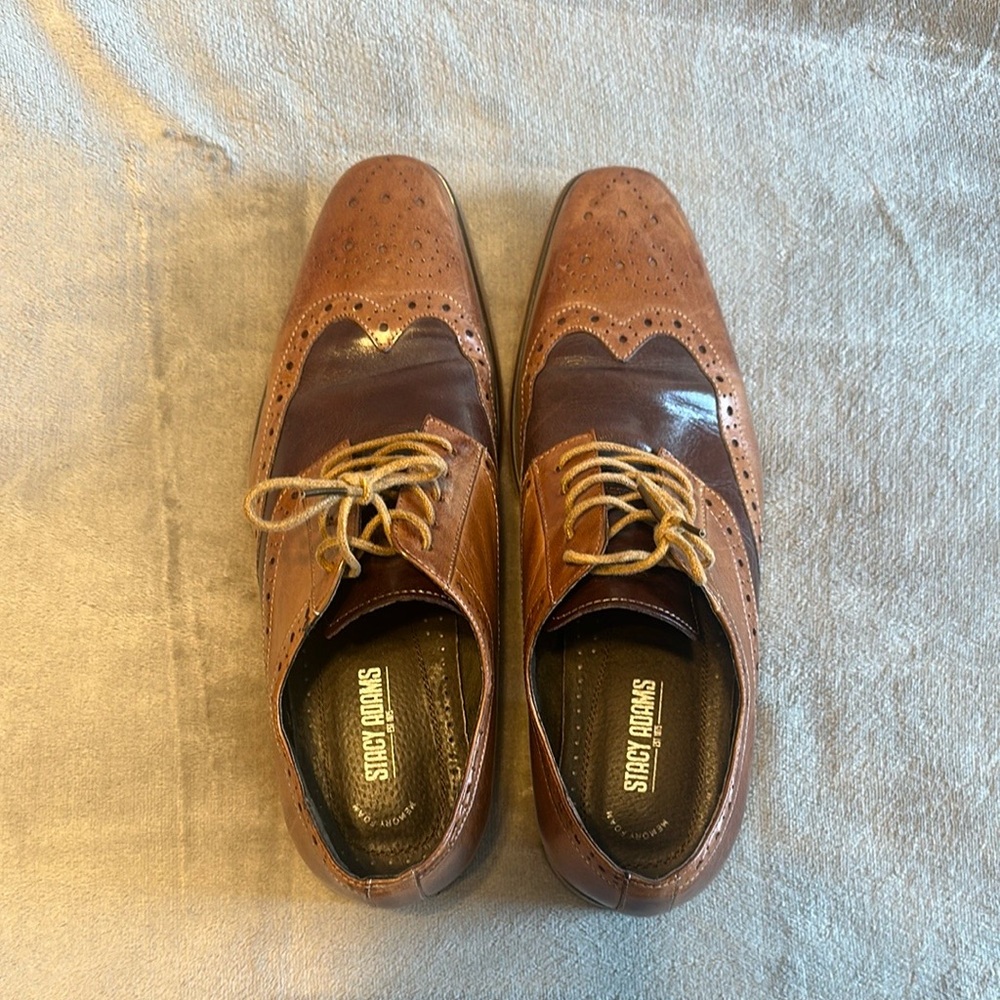 Stacy Adams Men's Brown Leather Dress Shoes 9.5